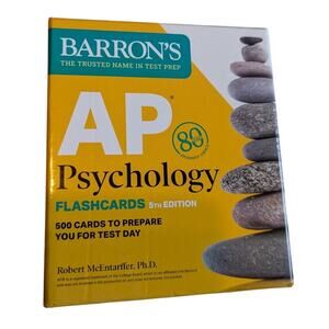 BARRON'S AP Psychology Exam Flash Cards Set of 500 Test Prep